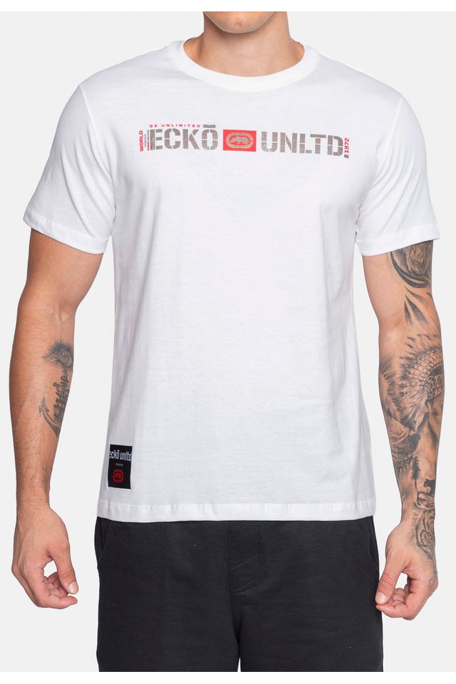 Camiseta-Ecko-Estampada-Branca