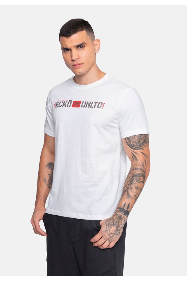 Camiseta-Ecko-Estampada-Branca