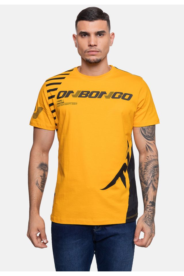 Camiseta-Onbongo-Masculina-Ocean-Mostarda