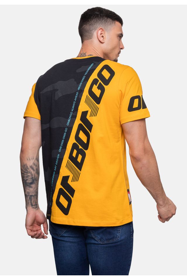 Camiseta-Onbongo-Masculina-Ocean-Mostarda