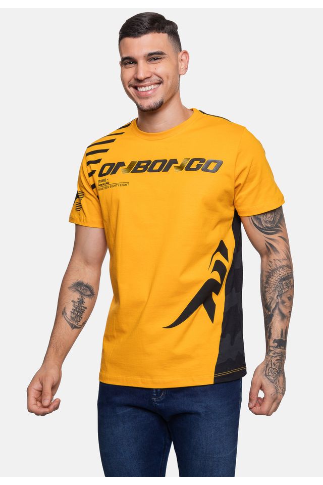 Camiseta-Onbongo-Masculina-Ocean-Mostarda