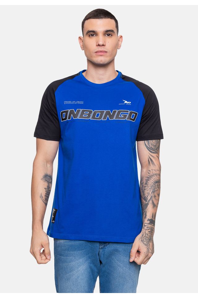 Camiseta-Onbongo-Raglan-Doom-Azul-Royal