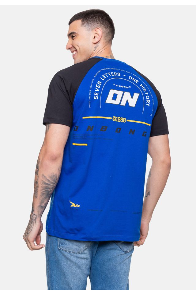 Camiseta-Onbongo-Raglan-Doom-Azul-Royal