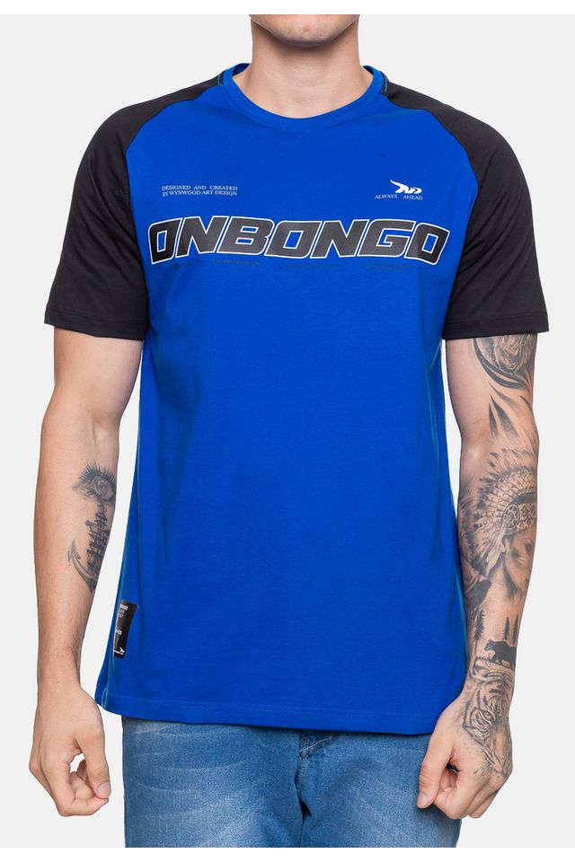 Camiseta-Onbongo-Raglan-Doom-Azul-Royal