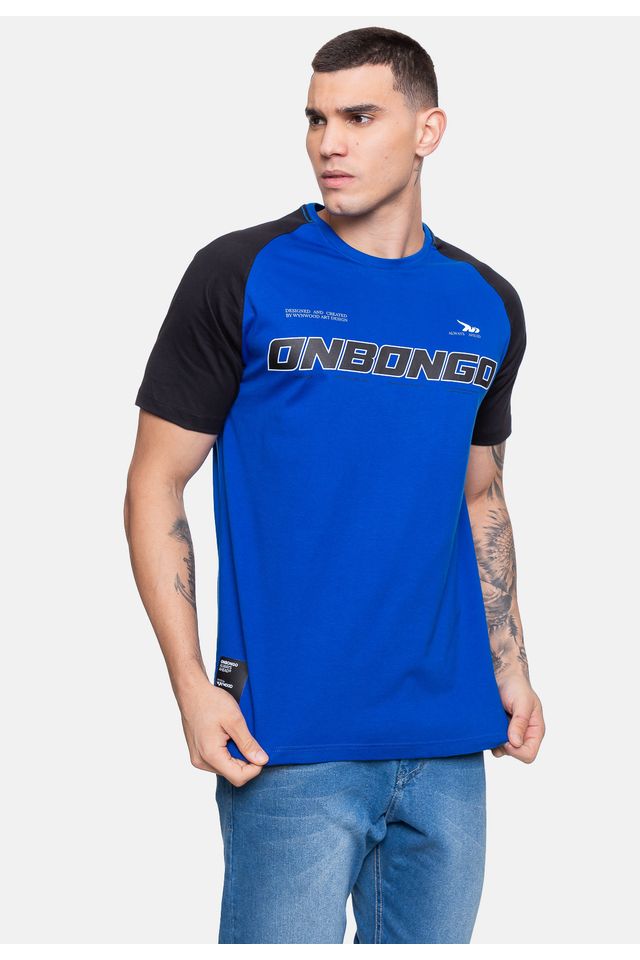 Camiseta-Onbongo-Raglan-Doom-Azul-Royal