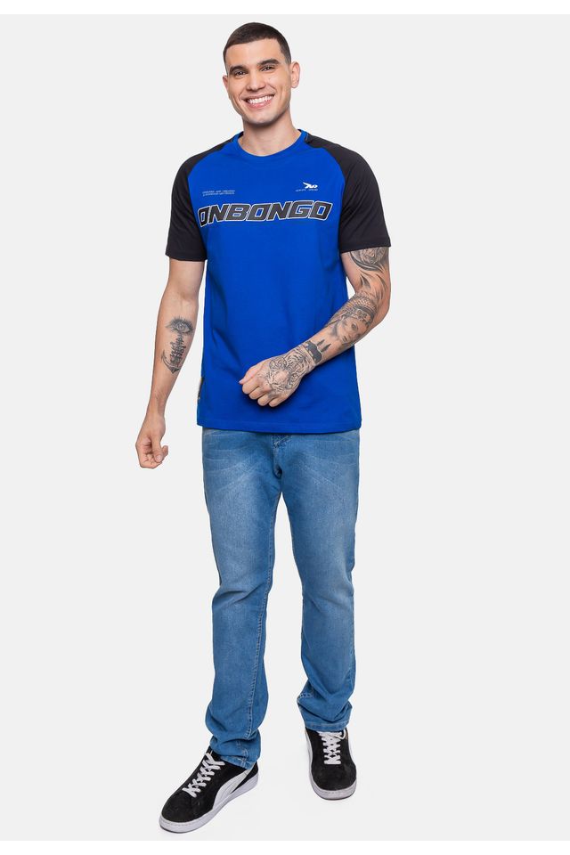 Camiseta-Onbongo-Raglan-Doom-Azul-Royal