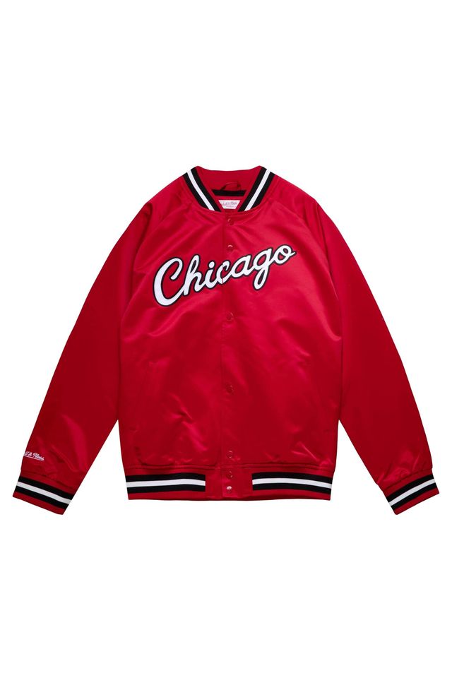 Jaqueta-Mitchell---Ness-Double-Clutch-Lightweight-Satin-Chicago-Bulls-Vermelha