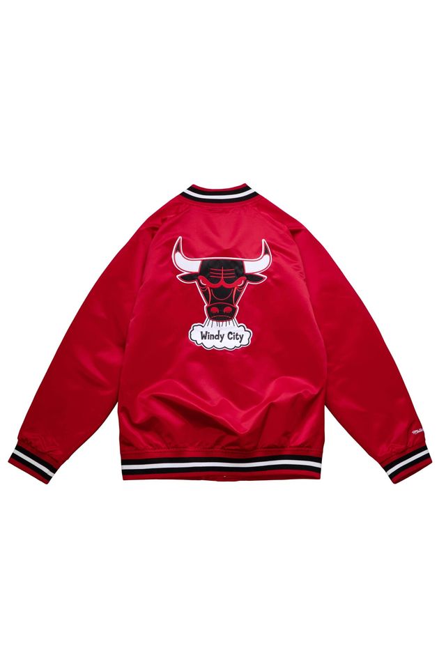 Jaqueta-Mitchell---Ness-Double-Clutch-Lightweight-Satin-Chicago-Bulls-Vermelha