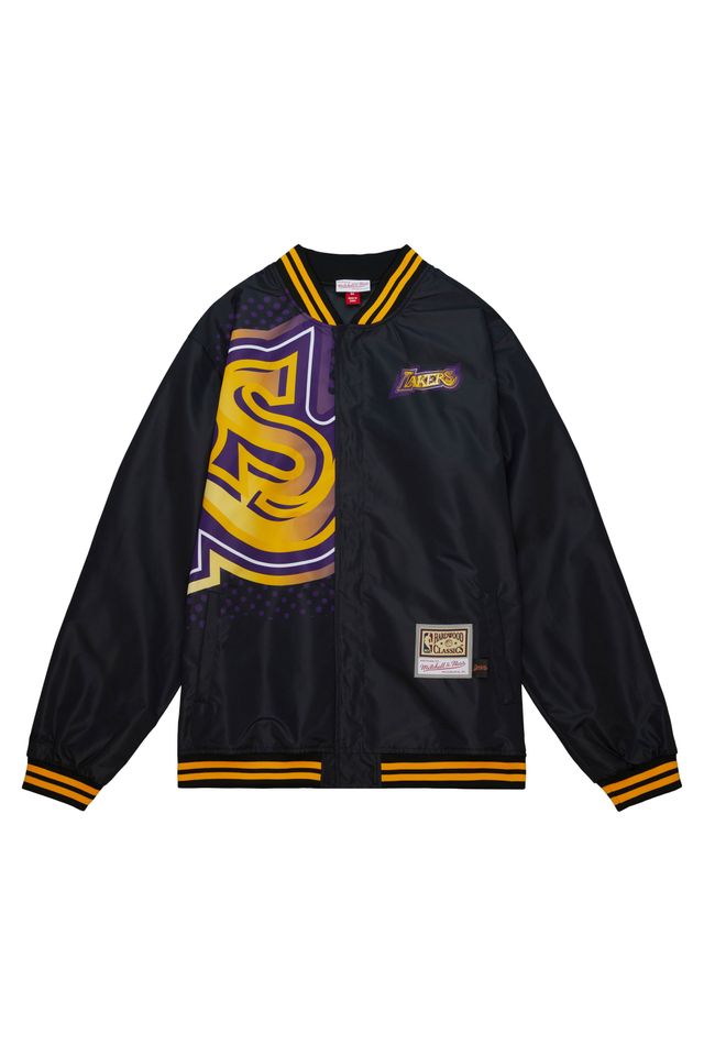 Jaqueta-Mitchell---Ness-Bomber-Jacket-Big-Face-7-0-Los-Angeles-Lakers-Preta Jaqueta-Mitchell---Ness-Bomber-Jacket-Big-Face-7-0-Los-Angeles-Lakers-Preta