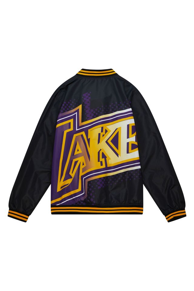 Jaqueta-Mitchell---Ness-Bomber-Jacket-Big-Face-7-0-Los-Angeles-Lakers-Preta