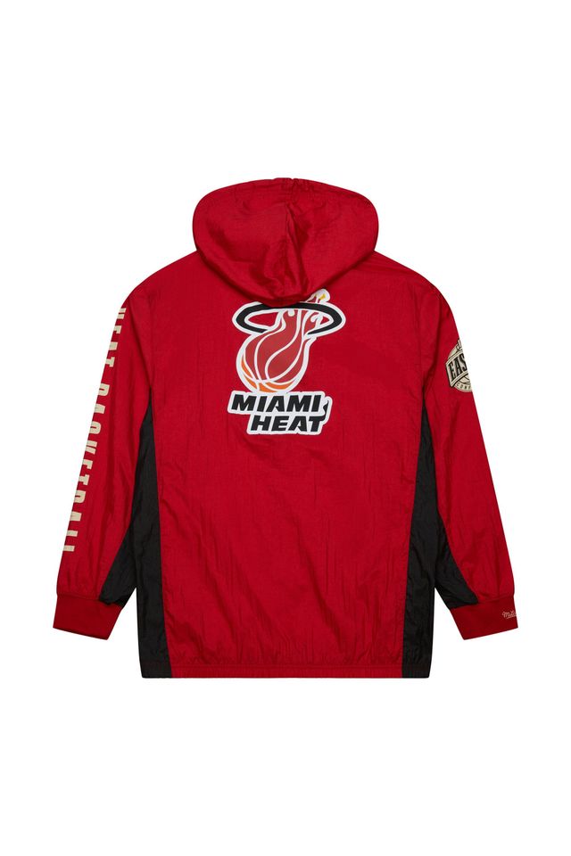 Jaqueta-Mitchell---Ness-Team-OG-2-0-Anorak-Windbreaker-Vintage-Logo-Miami-Heat-Vermelha