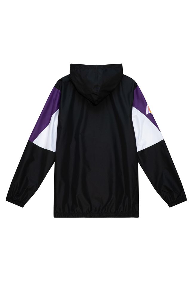 Jaqueta-Mitchell---Ness-NBA-Throw-It-Back-Full-Zip-Windbreaker-Los-Angeles-Lakers-Preta