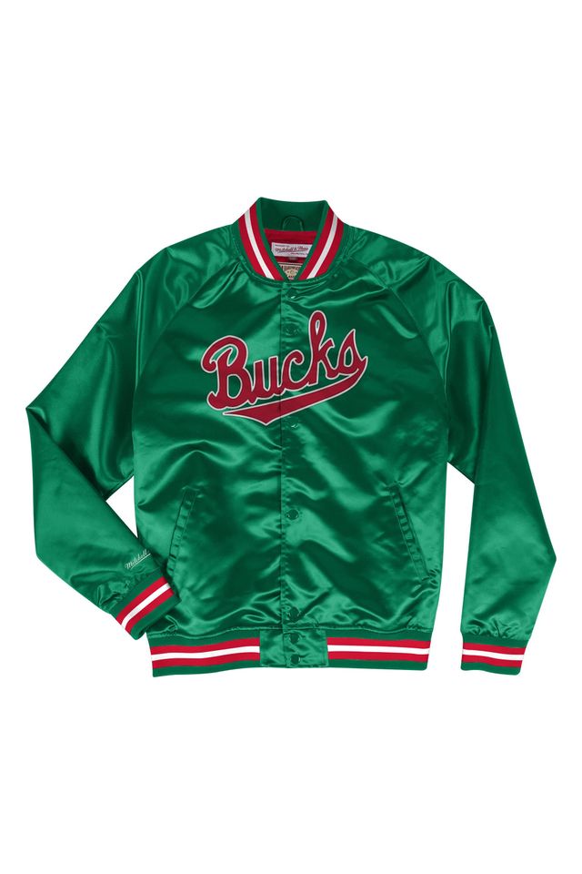 Jaqueta-Mitchell---Ness-Lightweight-Satin-Jacket-Milwaukee-Bucks-Verde Jaqueta-Mitchell---Ness-Lightweight-Satin-Jacket-Milwaukee-Bucks-Verde