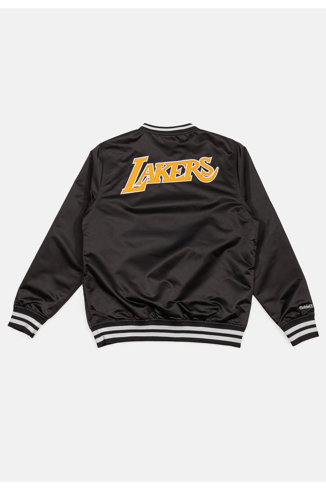Moletom-Mitchell---Ness-V-Neck-Pullover-Jacket-Los-Angeles-Lakers-Preta