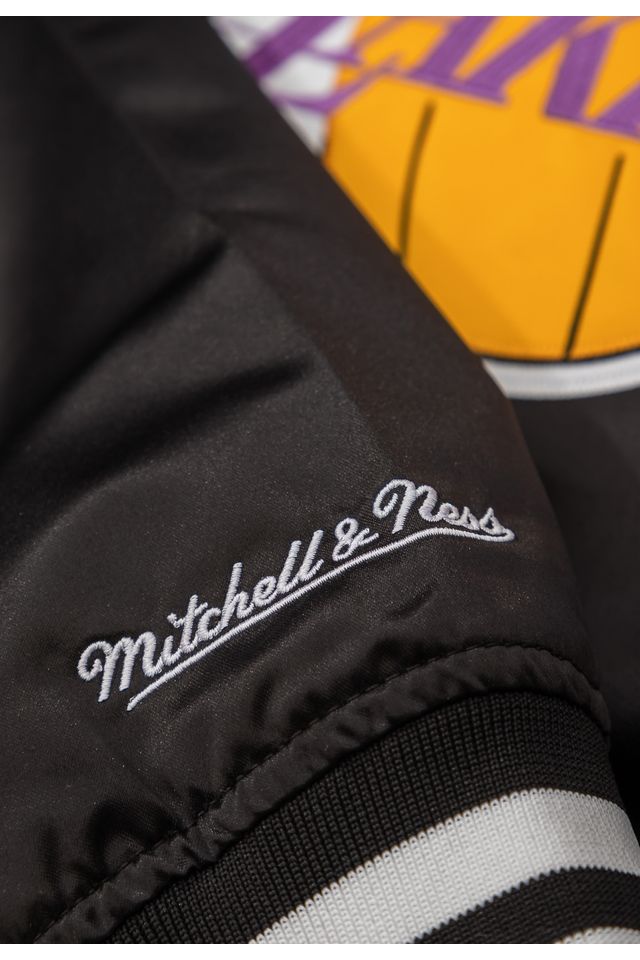 Moletom-Mitchell---Ness-V-Neck-Pullover-Jacket-Los-Angeles-Lakers-Preta