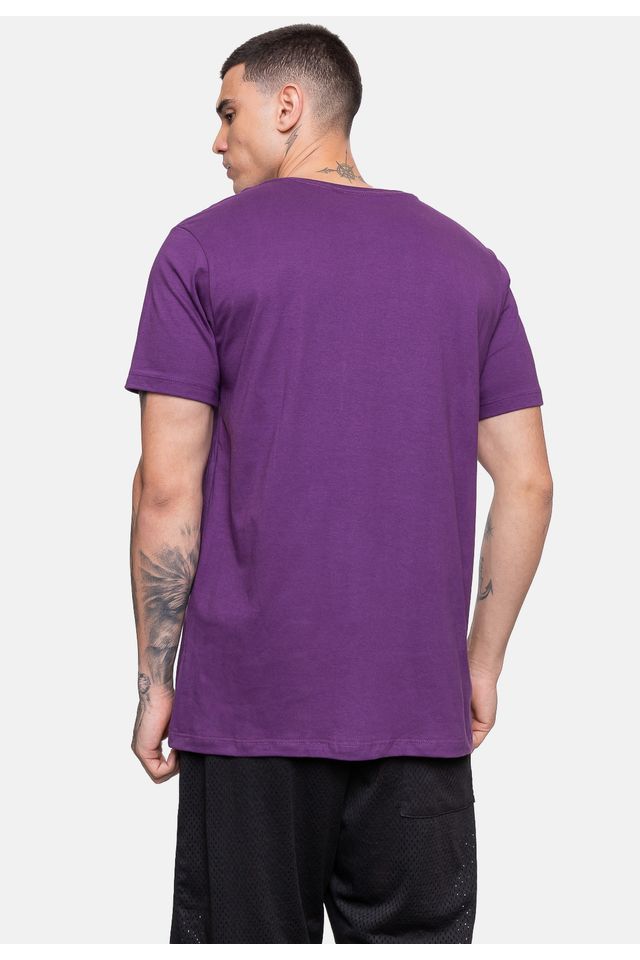 Camiseta-NBA-Masculina-Basket-Los-Angeles-Lakers-Roxa-Escuro