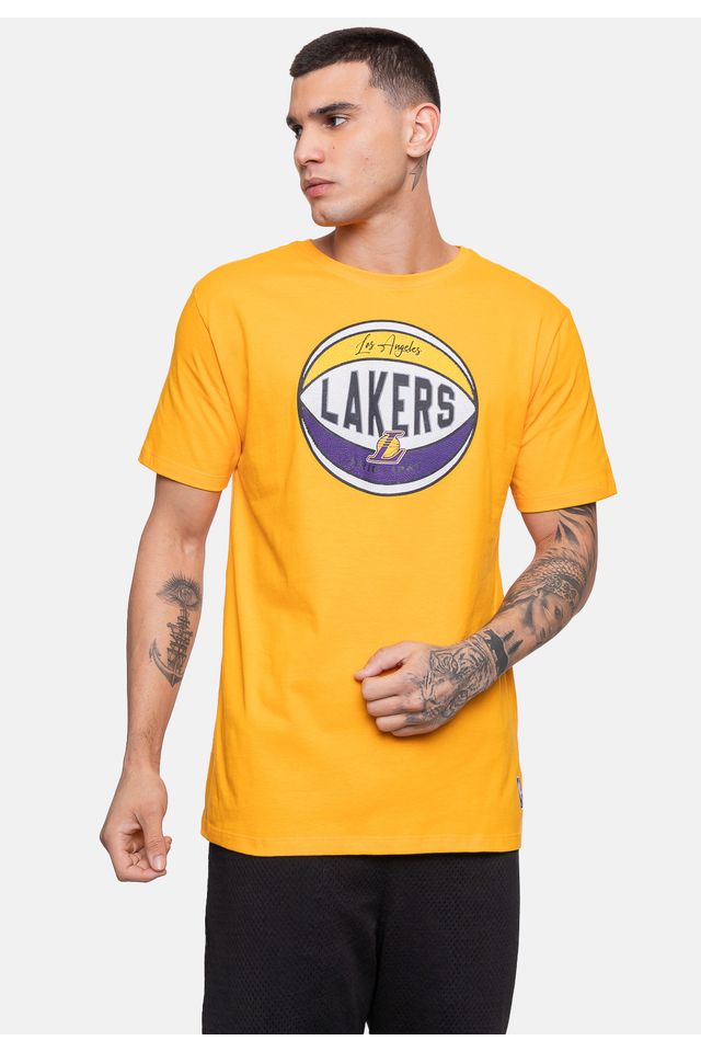 Camiseta-NBA-Masculina-Basket-Los-Angeles-Lakers-Amarela