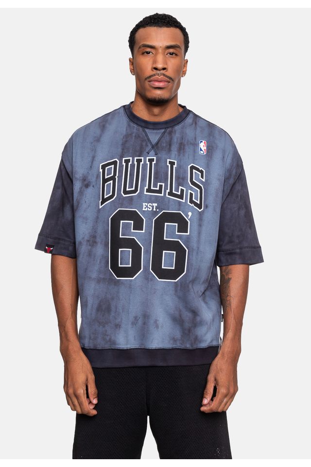 Camiseta-NBA-Oversized-Moletinho-Chicago-Bulls-Preta