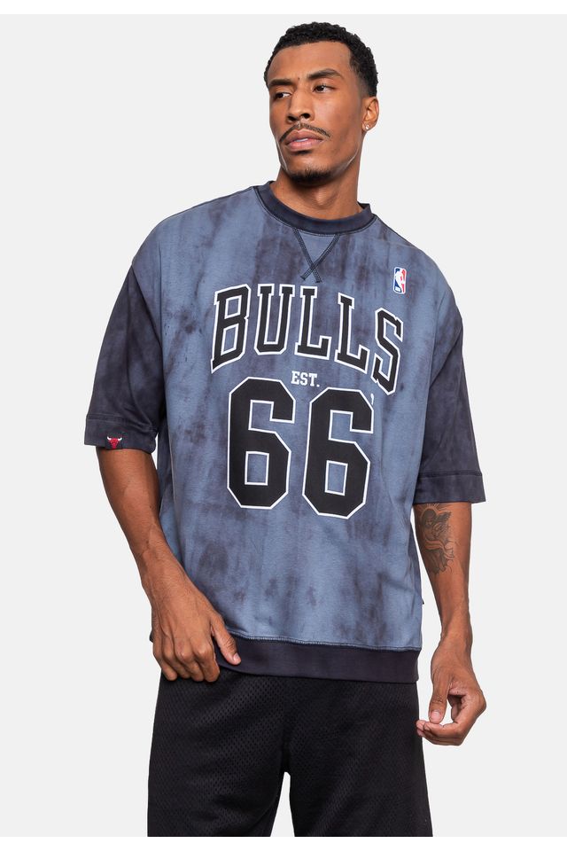 Camiseta-NBA-Oversized-Moletinho-Chicago-Bulls-Preta