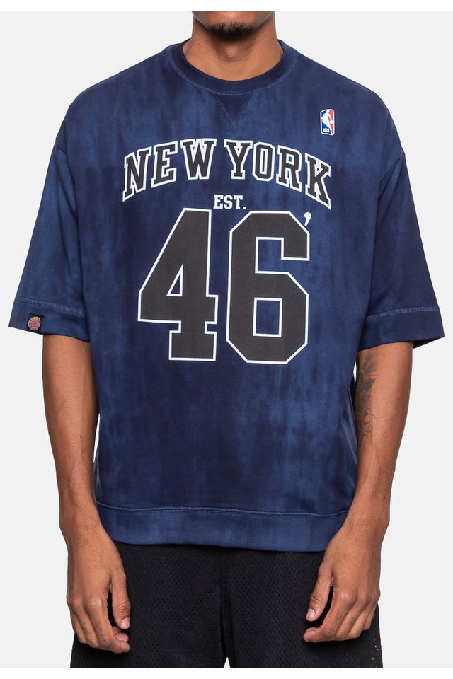 Camiseta-NBA-Oversized-Moletinho-New-York-Knicks-Azul