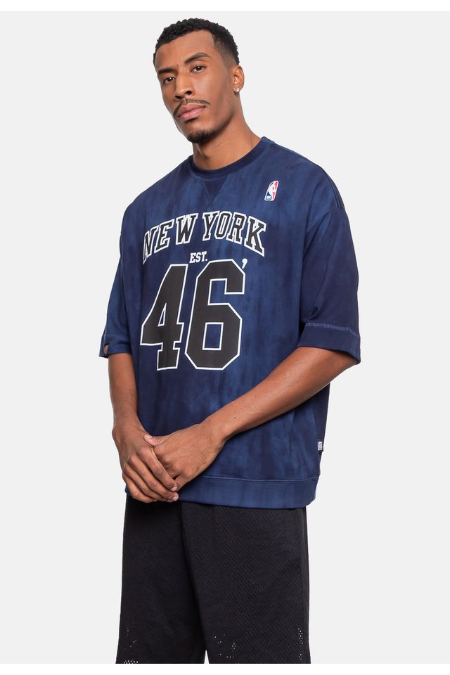 Camiseta-NBA-Oversized-Moletinho-New-York-Knicks-Azul