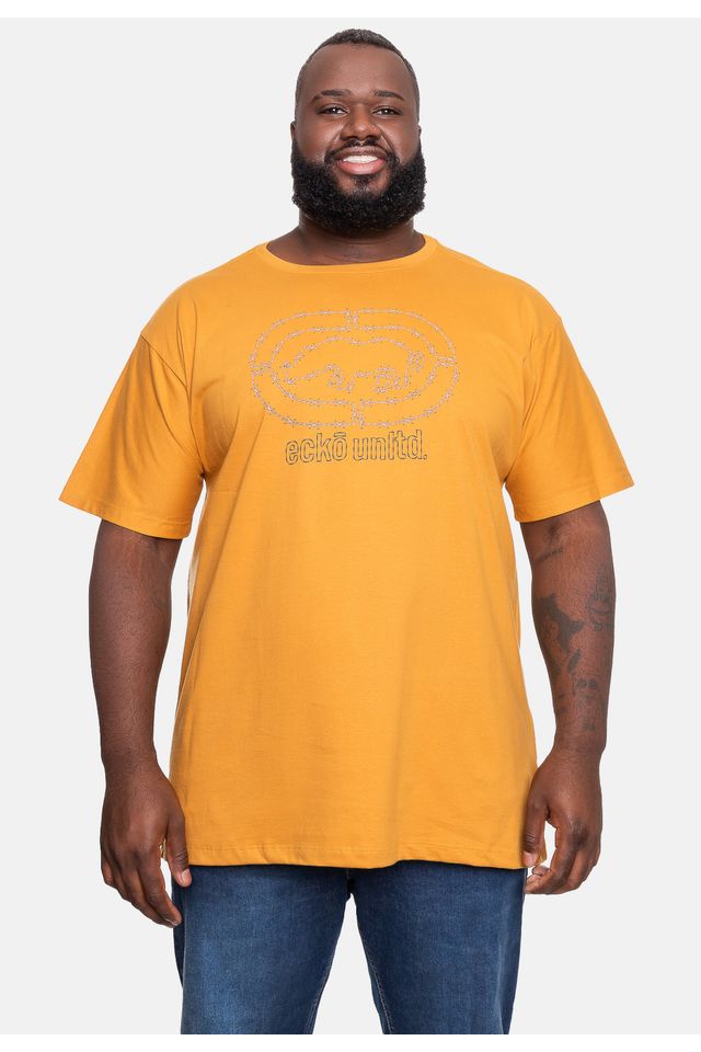 Camiseta-Ecko-Plus-Size-Farpado-Amarela