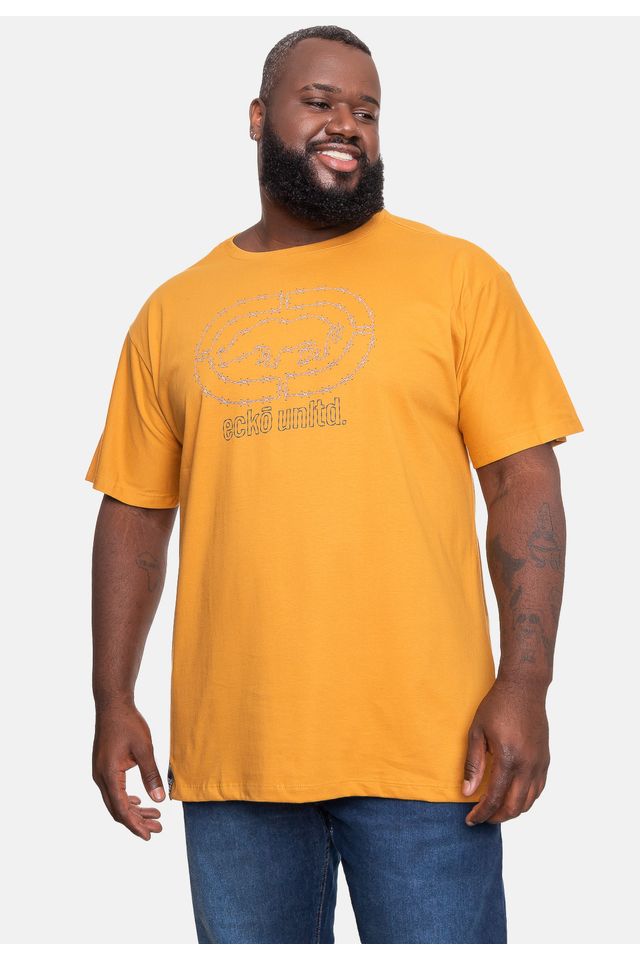 Camiseta-Ecko-Plus-Size-Farpado-Amarela