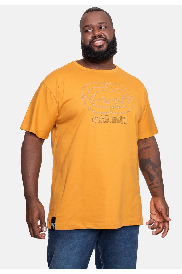 Camiseta-Ecko-Plus-Size-Farpado-Amarela