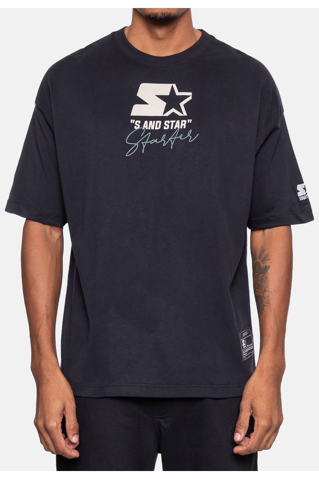 Camiseta-Starter-Hand-Oversized-Preta