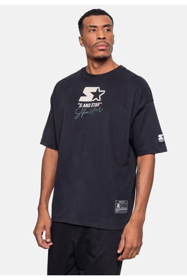 Camiseta-Starter-Hand-Oversized-Preta