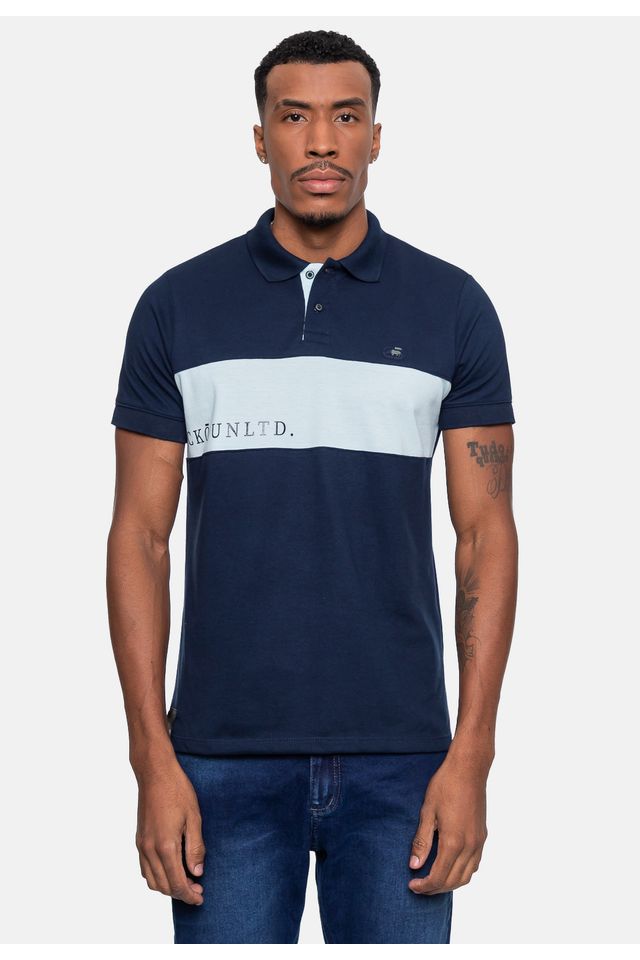 Camisa-Polo-Ecko-Piquet-Masculina-Club-Azul-Marinho