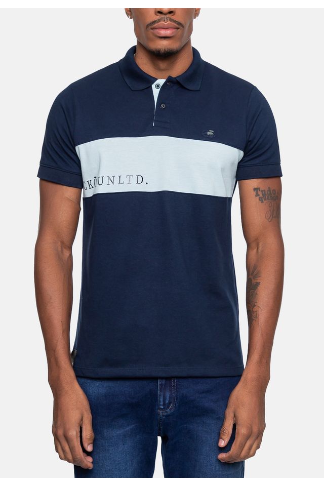 Camisa-Polo-Ecko-Piquet-Masculina-Club-Azul-Marinho