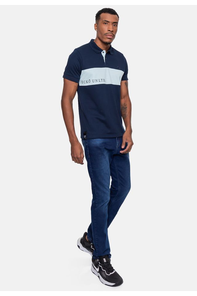 Camisa-Polo-Ecko-Piquet-Masculina-Club-Azul-Marinho
