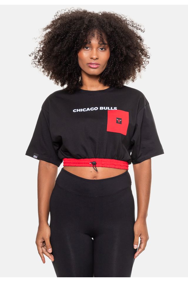 Camiseta-NBA-Feminino-Basic-Chicago-Bulls-Preta