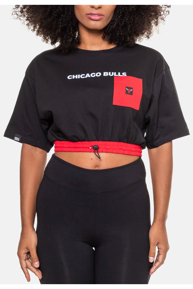 Camiseta-NBA-Feminino-Basic-Chicago-Bulls-Preta