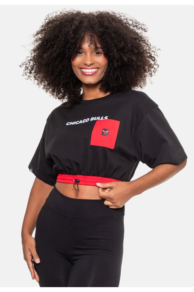 Camiseta-NBA-Feminino-Basic-Chicago-Bulls-Preta
