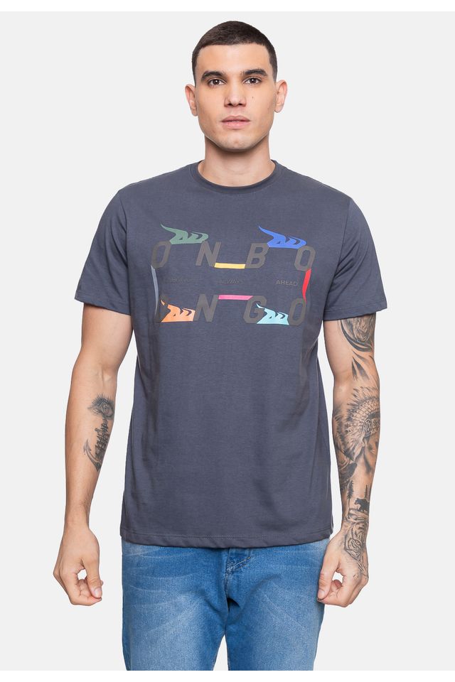 Camiseta-Onbongo-Estampada-Grafite Camiseta-Onbongo-Estampada-Grafite