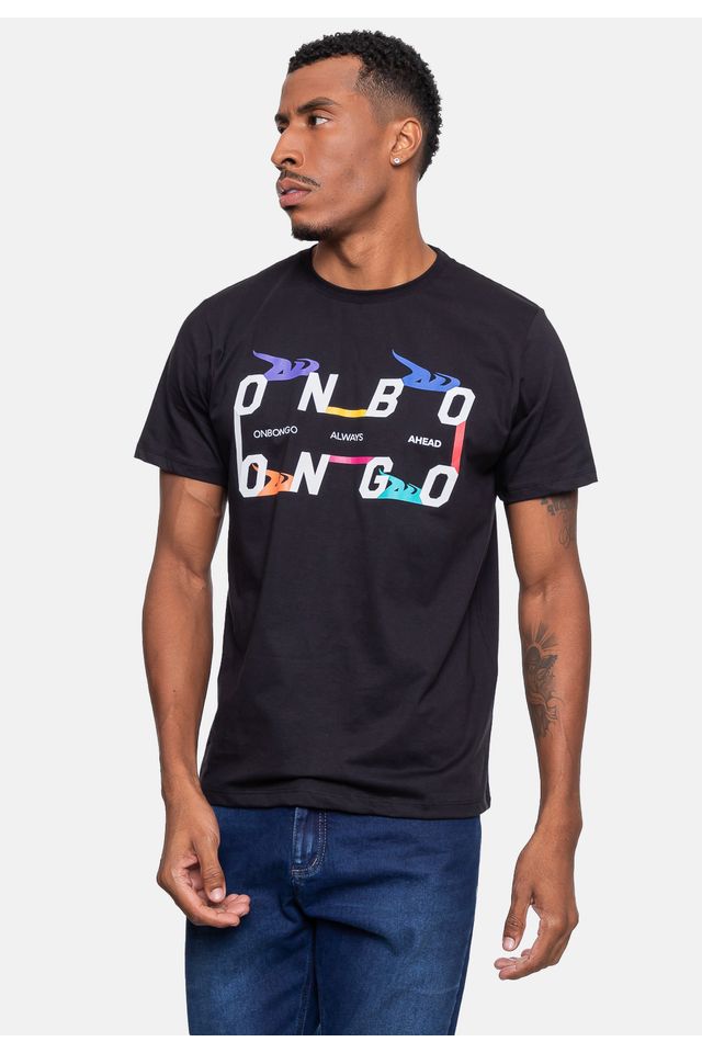 Camiseta-Onbongo-Estampada-Preta