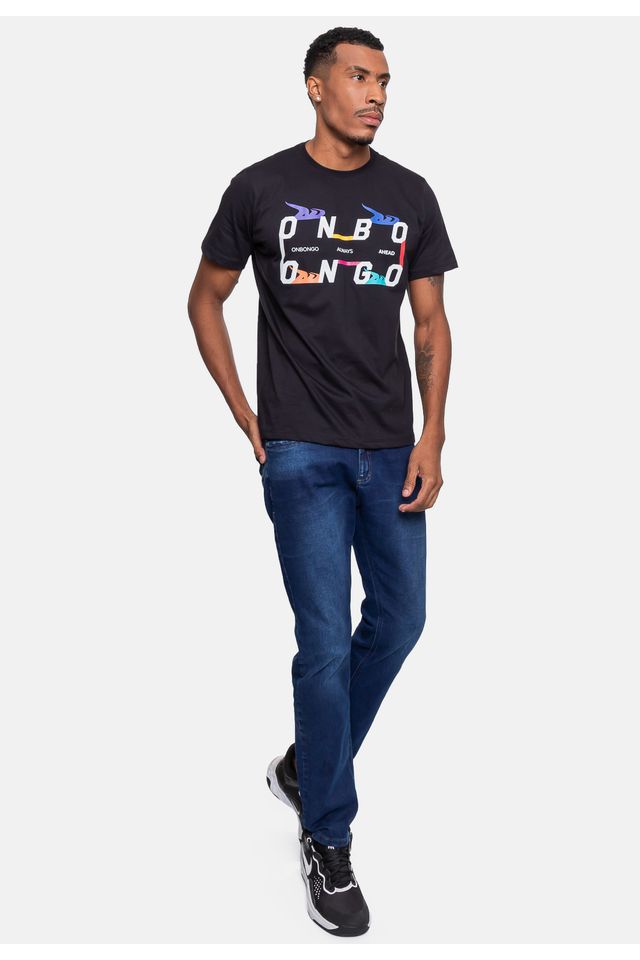 Camiseta-Onbongo-Estampada-Preta