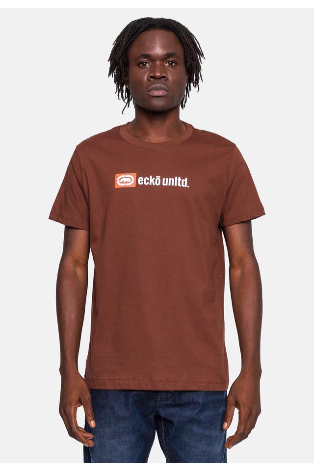Camiseta-Ecko-Estampada-Marrom