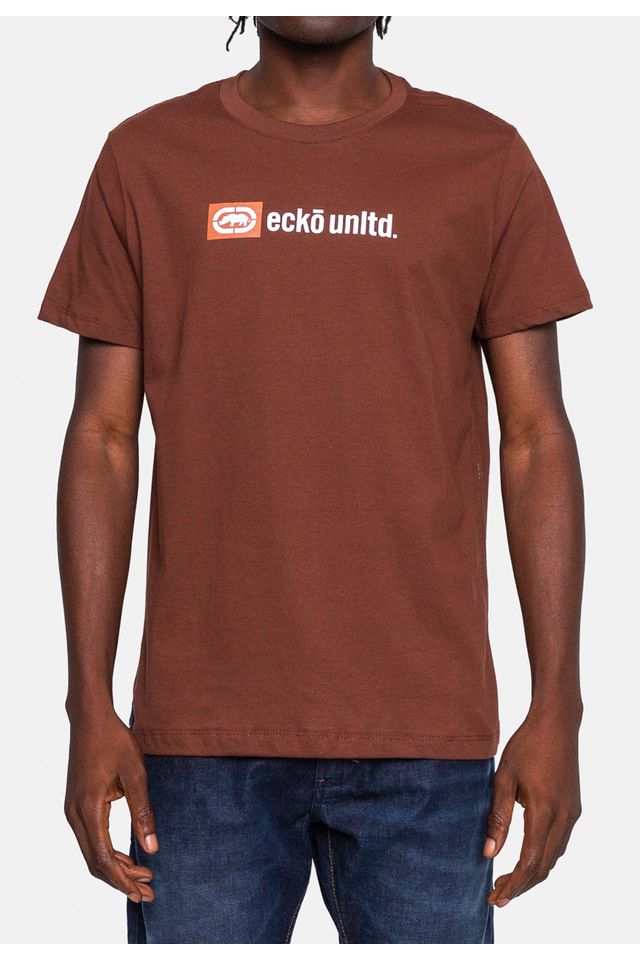 Camiseta-Ecko-Estampada-Marrom