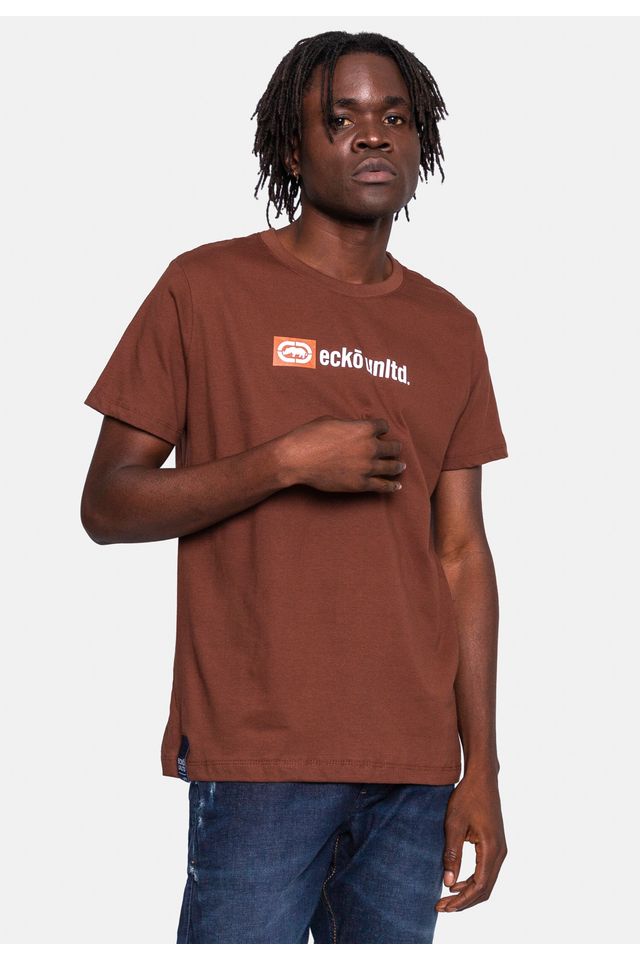 Camiseta-Ecko-Estampada-Marrom
