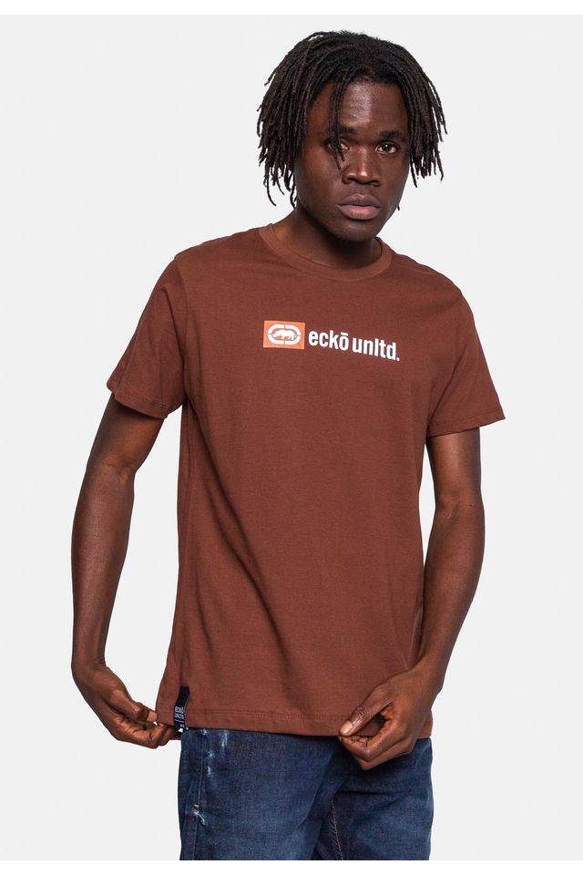 Camiseta-Ecko-Estampada-Marrom