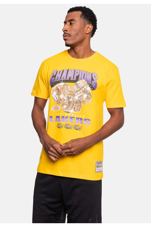 Camiseta-Mitchell---Ness-Rings-Los-Angeles-Lakers-Amarela