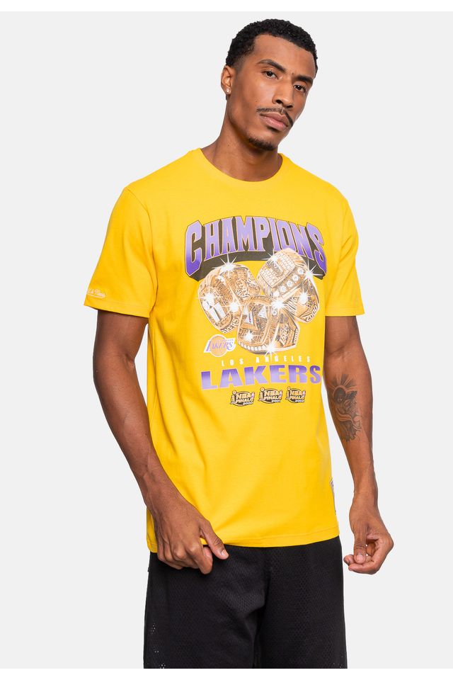 Camiseta-Mitchell---Ness-Rings-Los-Angeles-Lakers-Amarela