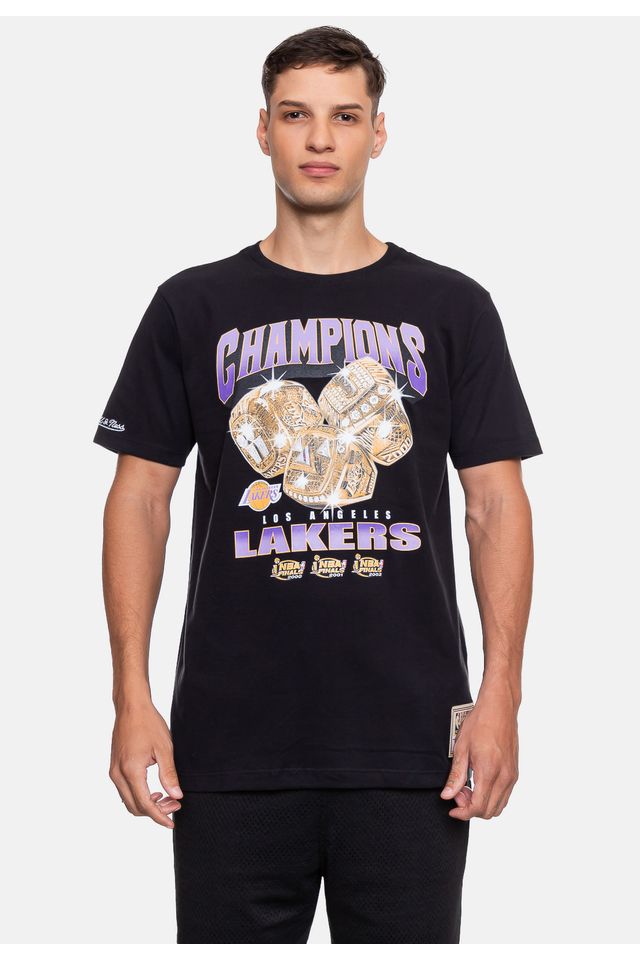Camiseta-Mitchell---Ness-Rings-Los-Angeles-Lakers-Preta Camiseta-Mitchell---Ness-Rings-Los-Angeles-Lakers-Preta