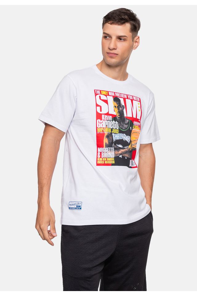 Camiseta-Mitchell---Ness-Slam-Kevin-Garnett-Branca