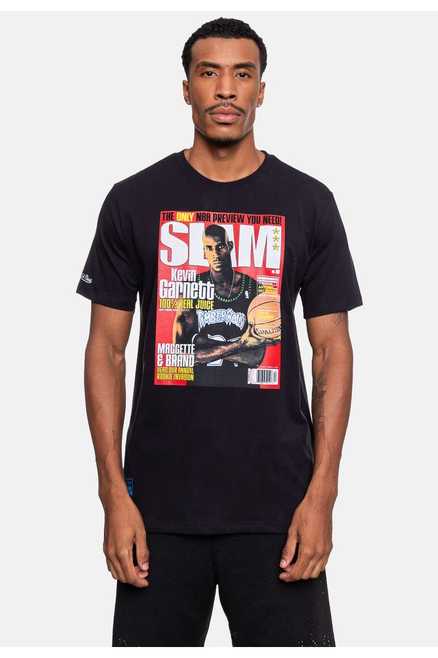 Camiseta-Mitchell---Ness-Slam-Kevin-Garnett-Preta Camiseta-Mitchell---Ness-Slam-Kevin-Garnett-Preta