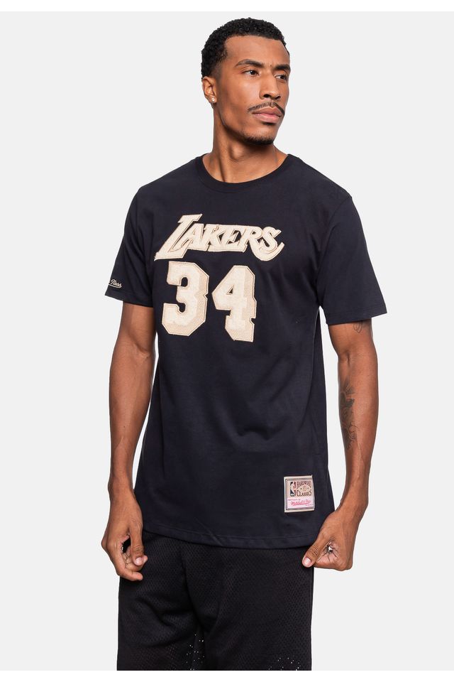 Camiseta-Mitchell---Ness-Los-Angeles-Lakers-Shaquille-O-Neal-Preta Camiseta-Mitchell---Ness-Los-Angeles-Lakers-Shaquille-O-Neal-Preta