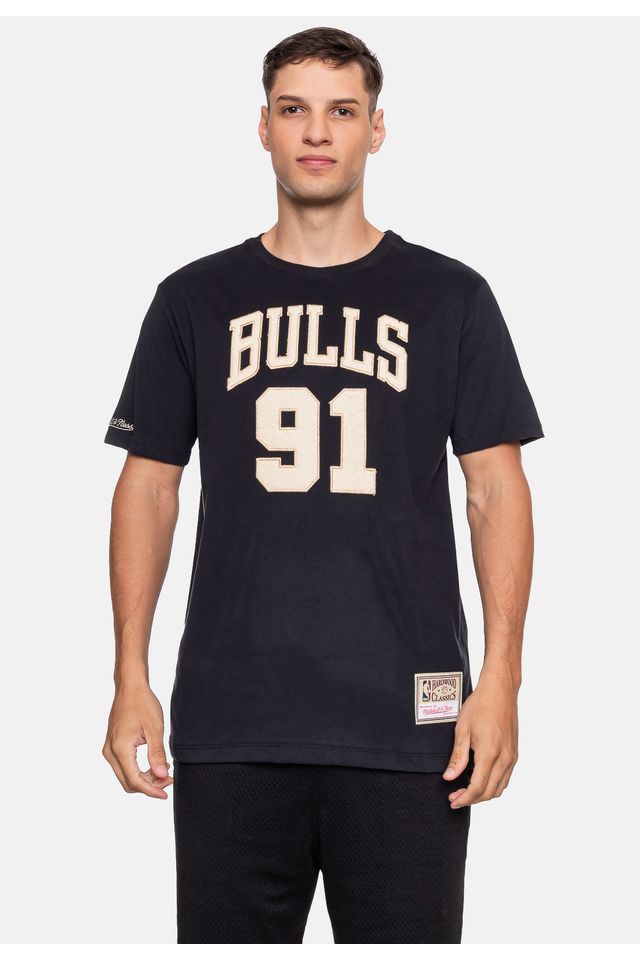 Camiseta-Mitchell---Ness-Chicago-Bulls-Dennis-Rodman-Preta Camiseta-Mitchell---Ness-Chicago-Bulls-Dennis-Rodman-Preta